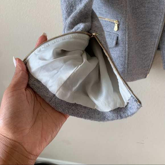 Banana Republic Grey Tweed Moto Jacket Size S - Picture 13 of 15